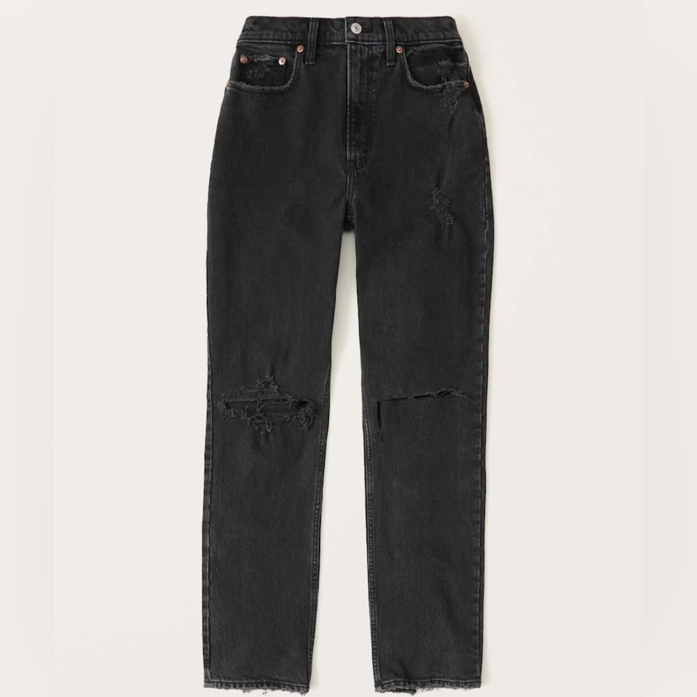 Abercrombie Curve Love 90s Ultra High Rise Relaxed Jeans, washed black